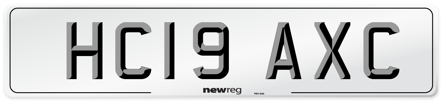 HC19 AXC Number Plate from New Reg
